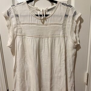 Daniel Rainn Ivory Lace Accent Blouse